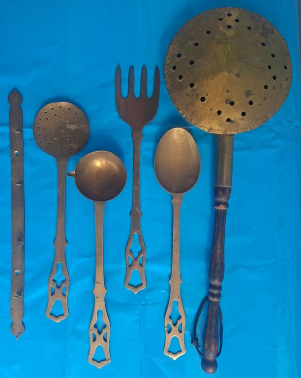 Vintage Brass Kitchen Utensils