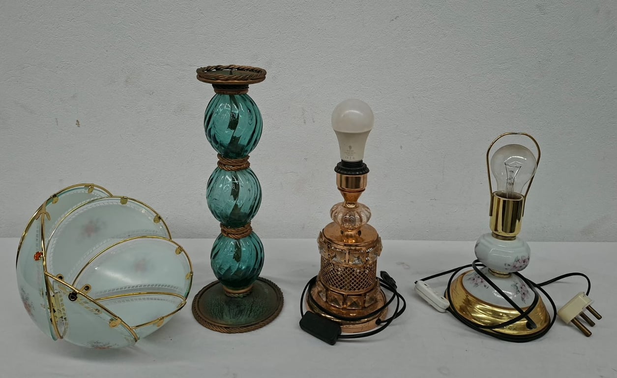 Vintage Decorative Table Lamp Collection with Glass Shade