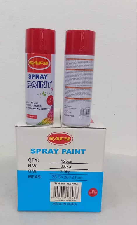 12 x 400ml Safy spray paint in Suzuki red