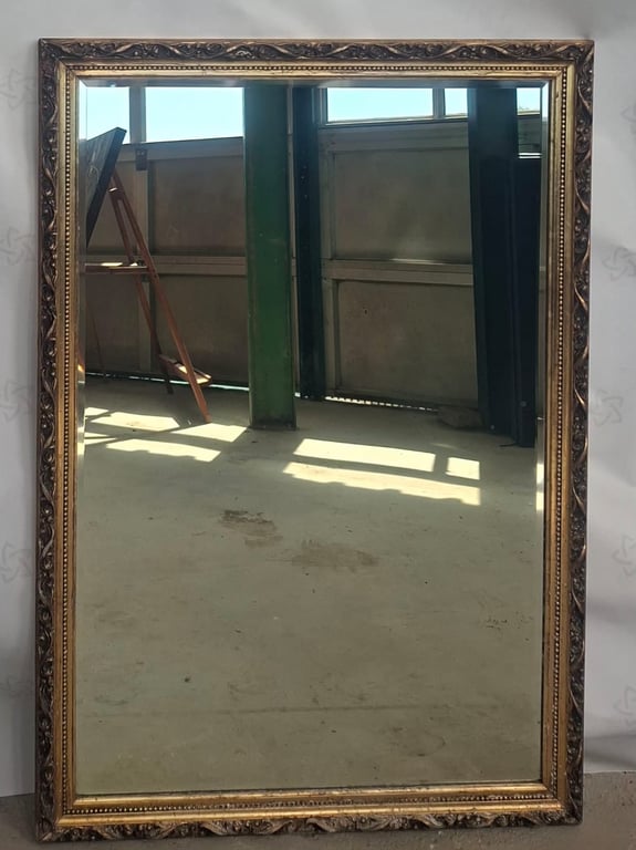 Ornate Gold Framed Bevel Edge Wall Mirror