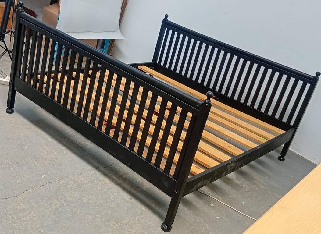 Black wood King size bed frame