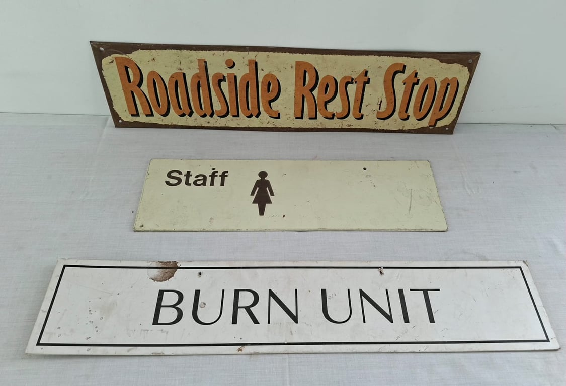 Set of Vintage Directional and Informational Signage