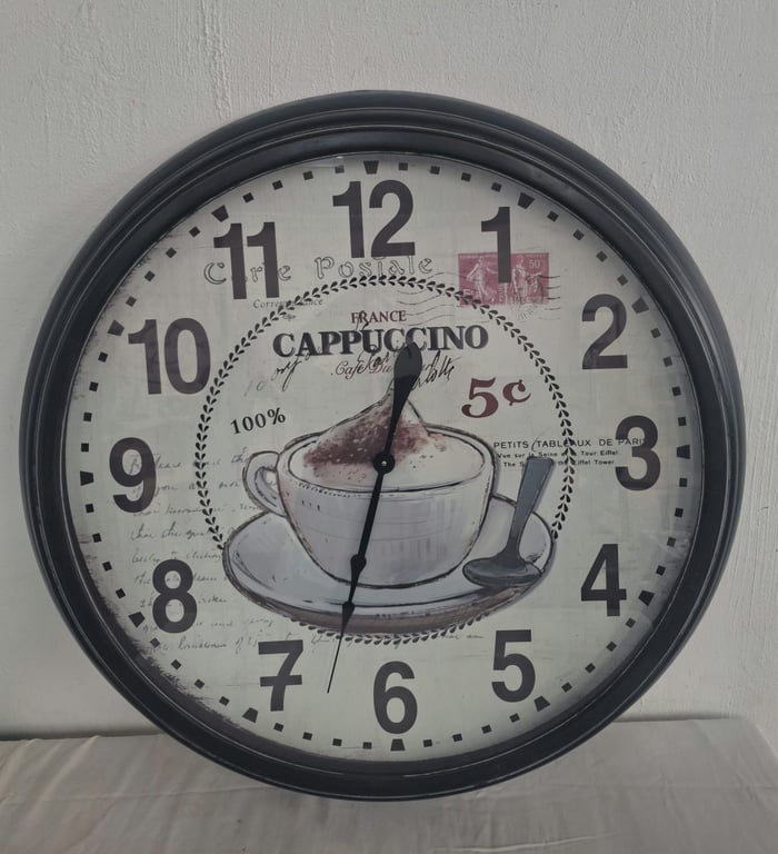 Vintage -Style  Cappuccino Themed Wall Clock