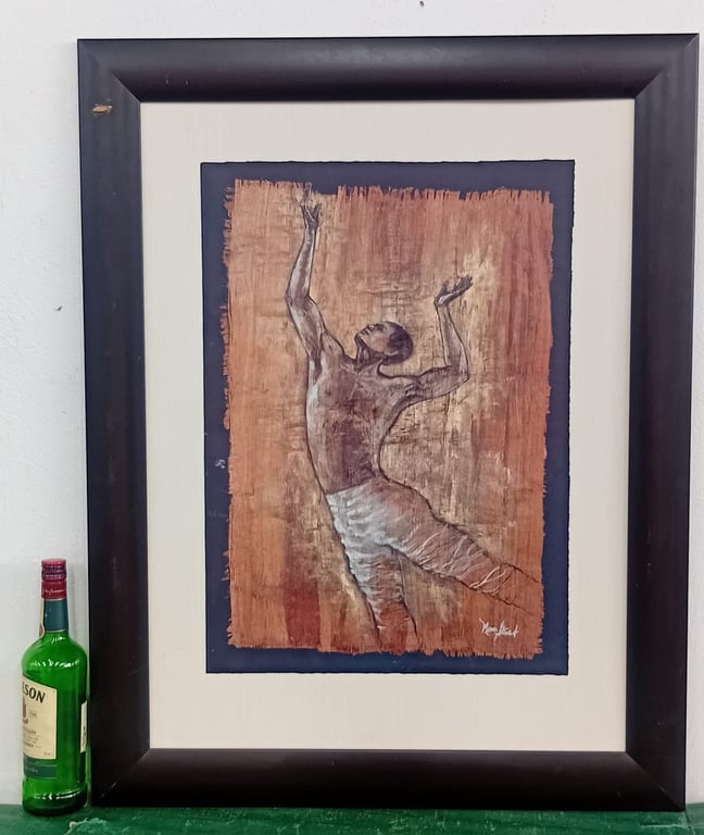 Framed Figurative Art Print – Expressive Dancer Figure