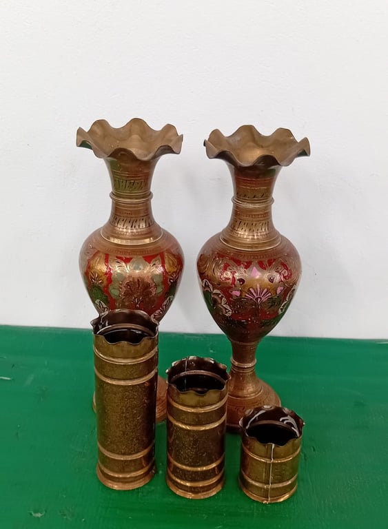 Vintage Brass Decorative Vases