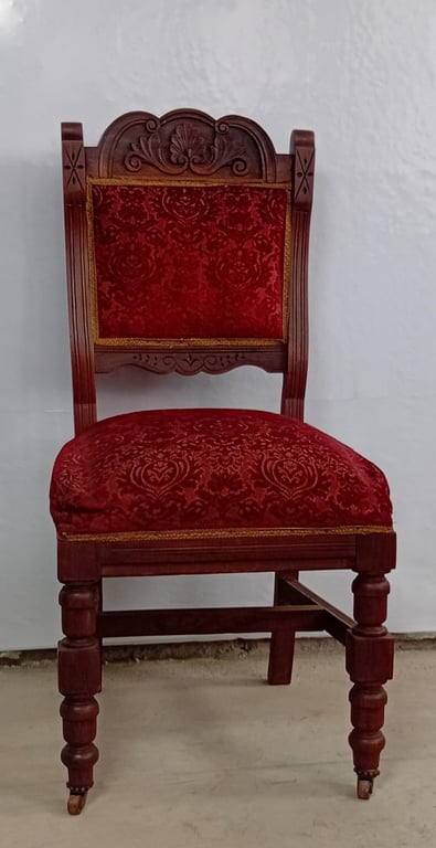 Vintage Upholstered Wooden Chair