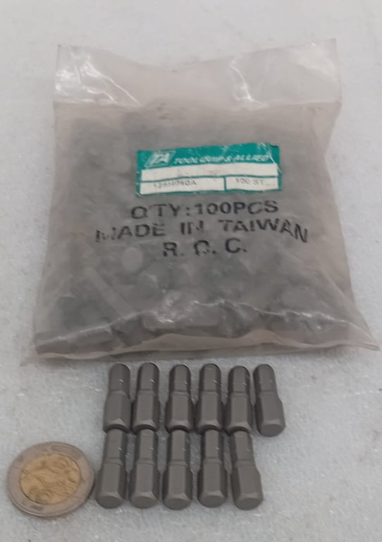 Bid Per Piece Toolquip Allied Hex Screwdriver Pozzi Bits –  (100 Pieces)
