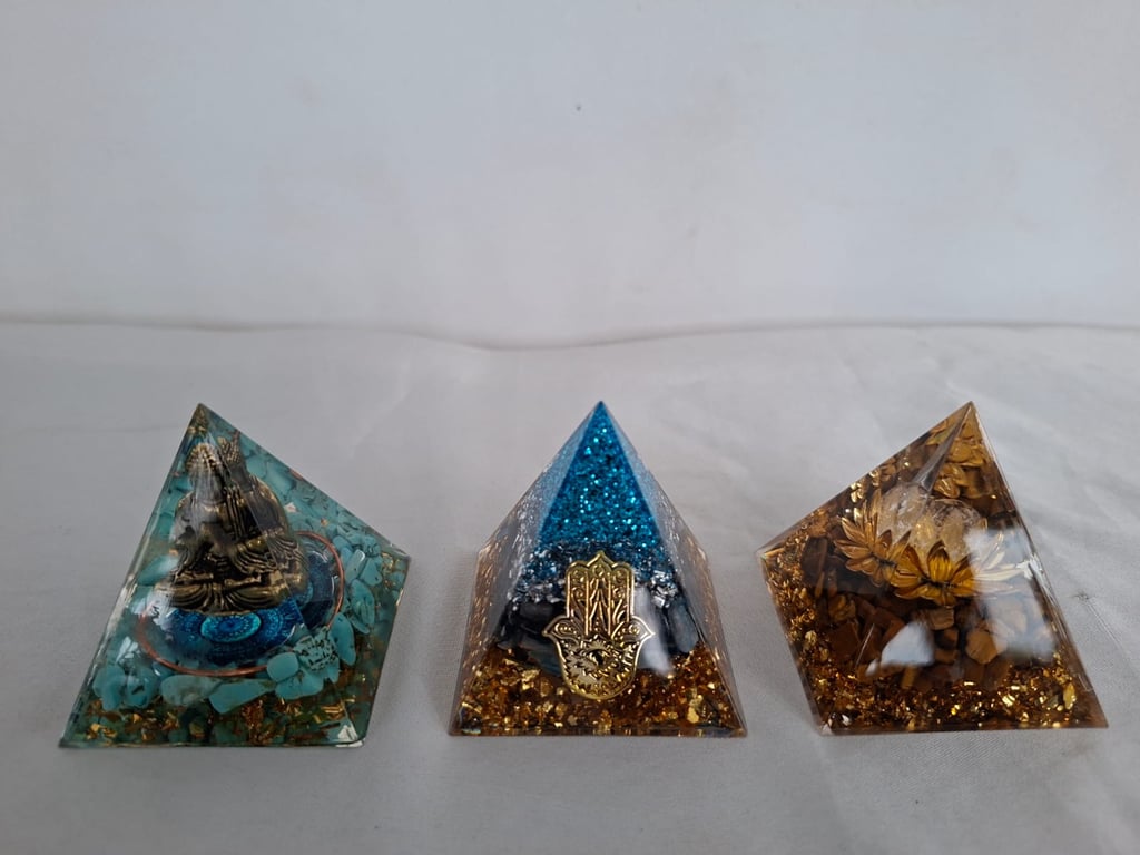 Decorative Egyptian-Style Pyramid Ornaments