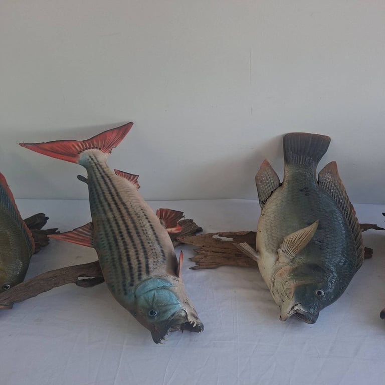 Set of Decorative Wooden Fish Wall Art
