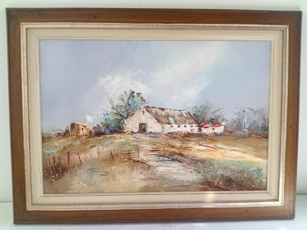 Barbara Ploner – “Country Homestead” Framed Watercolour Landscape