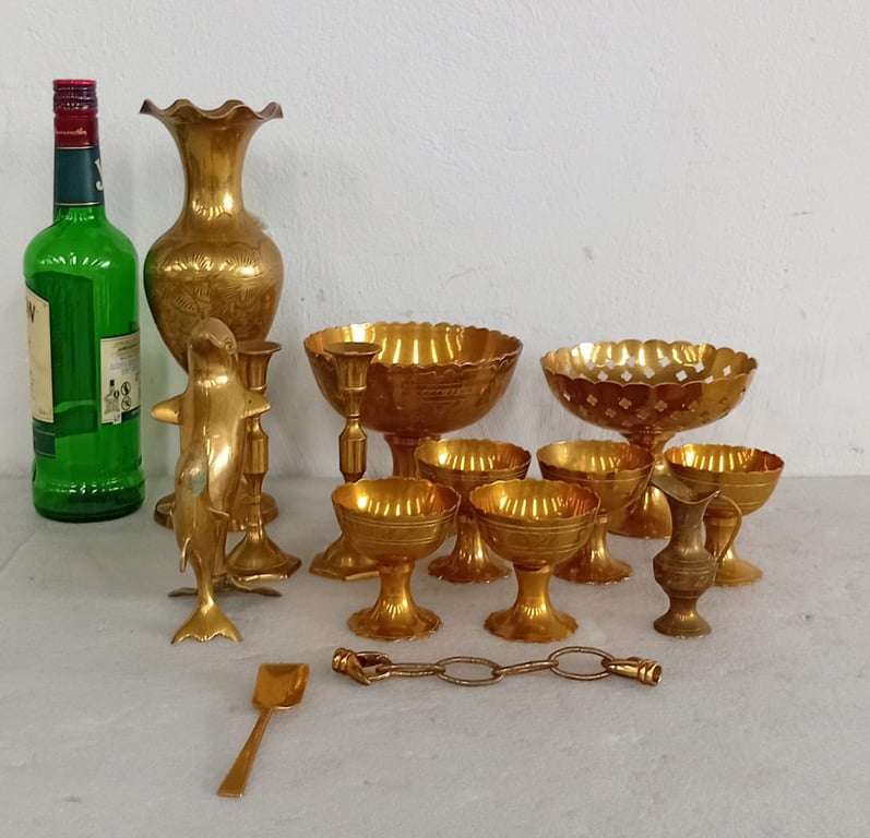 Decorative Gilt Brass Tableware & Ornament Collection