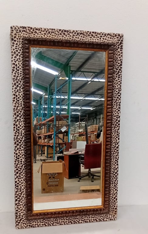 Leopard Print Framed Mirror