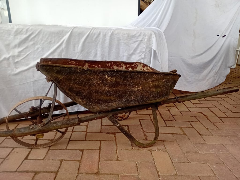 Vintage Metal Wheelbarrow