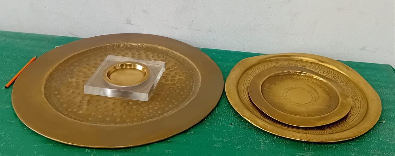 Decorative brass trays or plates