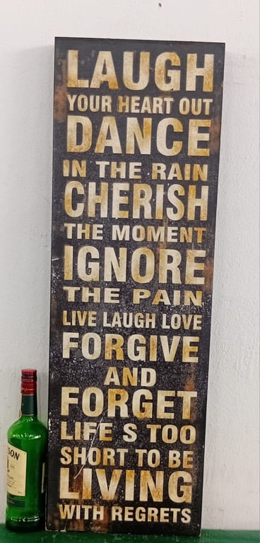Inspirational Typography Wall Plaque / Decorative Sign