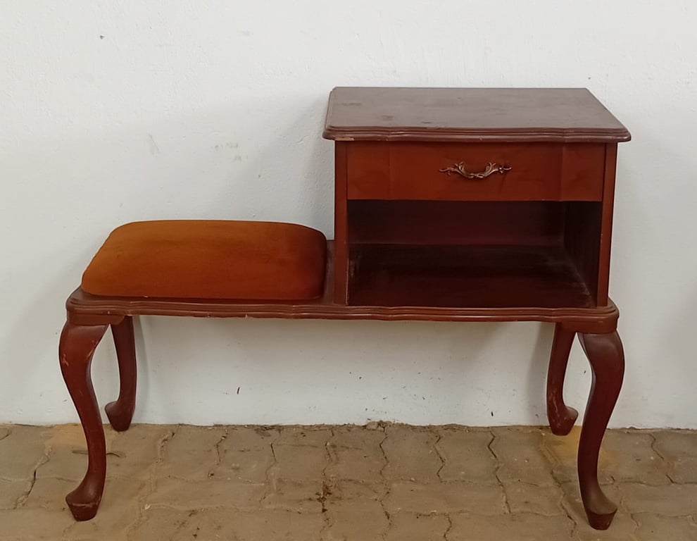 Vintage Wooden Telephone Table