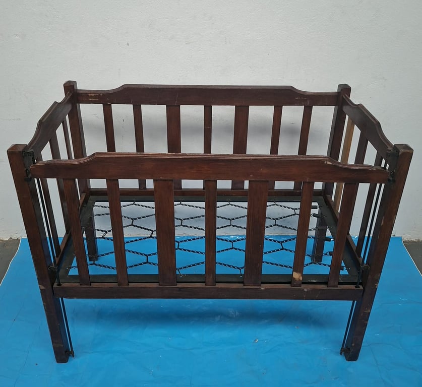 Vintage Wooden Baby Cot / Crib