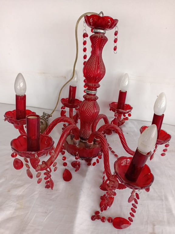 Vintage Red Decorative Chandelier