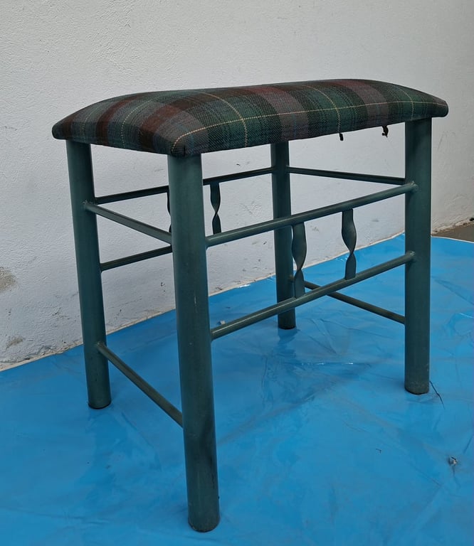 Tartan Upholstered Footstool