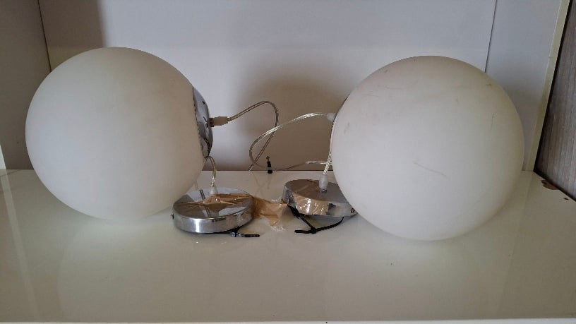 White glass globe pendant lights