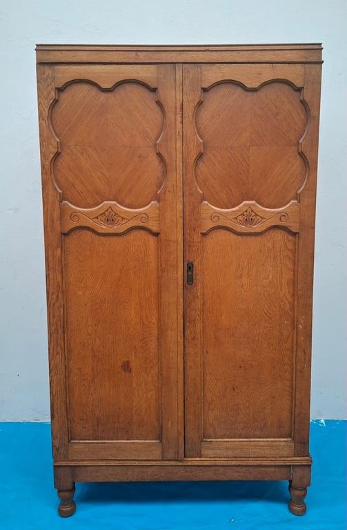 Vintage Solid Wood Two-Door Wardrobe