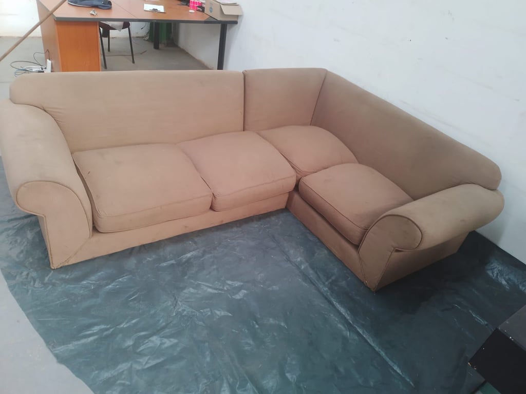 L-Shape Upholstery Fabric Couch