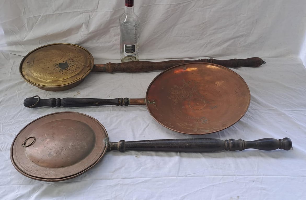 Joblot Of Vintage Copper Bed Warmers