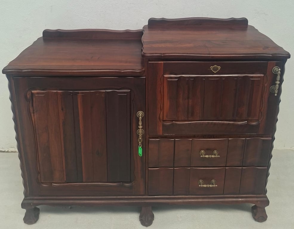 Carved Mahogany Sideboard with Ball and Claw Feet