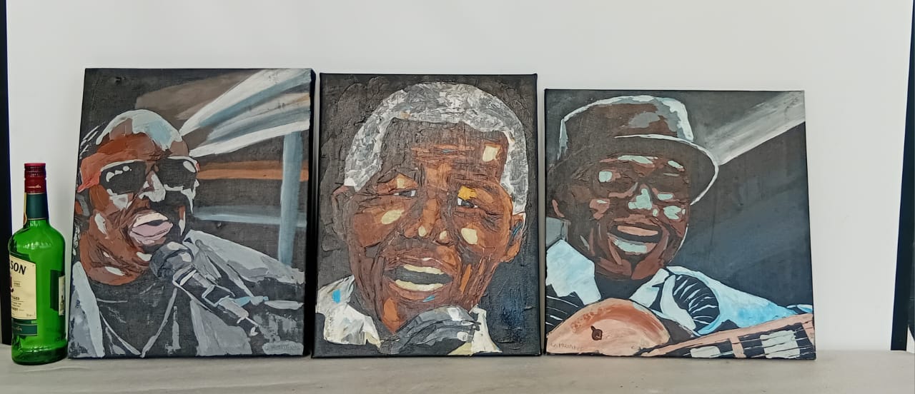 Set of 3 Hand-Painted Portrait Canvases