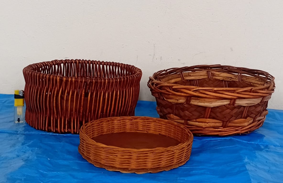 Woven Wicker Storage & Serving Baskets – 3-Piece Set