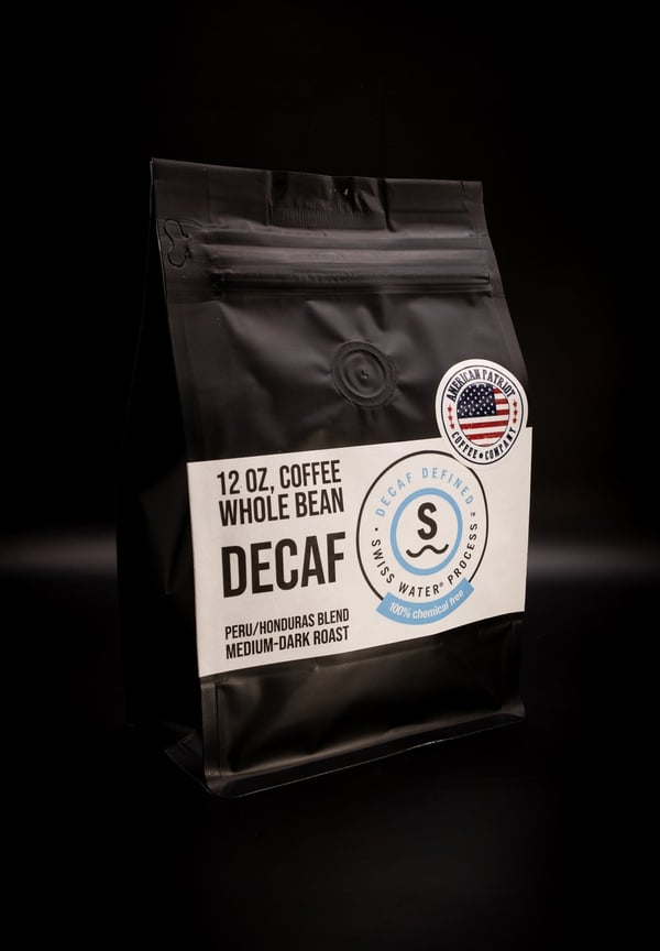 American Patriot Coffee Company Decaf Whole Bean Coffee Peru Honduras Blend Medium-Dark Roast