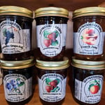 Old McCaskills Farm Jelly and Jam: Muscadine Grape, Strawberry, Peach, Blueberry, Strawberry Jalepeno, Apple Butter