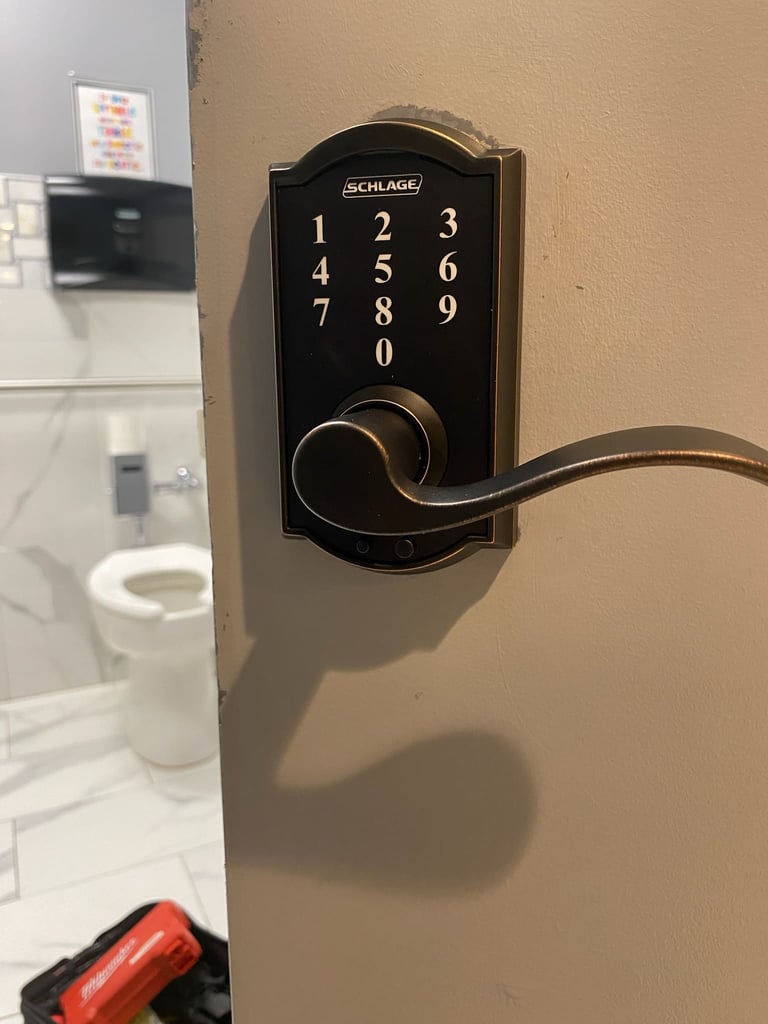 schlage commercial lever handle keypad