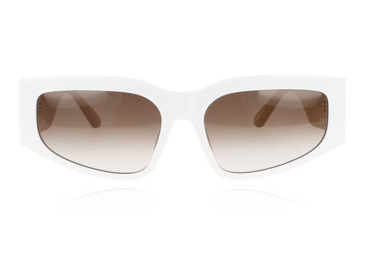 Picture of Linda Farrow Senna C3 White and Brown Sunglasses