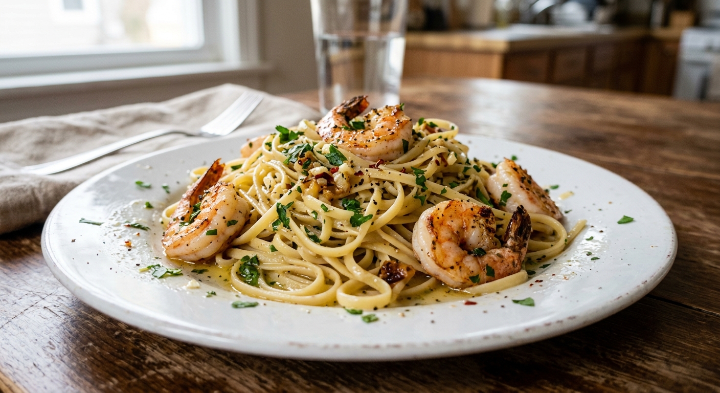 Lemon Garlic Butter Shrimp Pasta