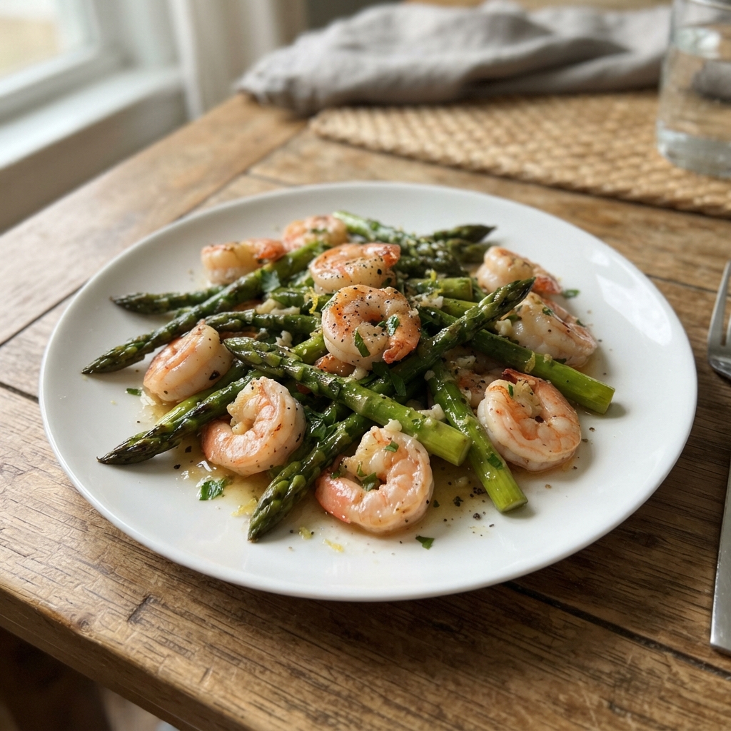 One-Pan Garlic Butter Shrimp and Asparagus