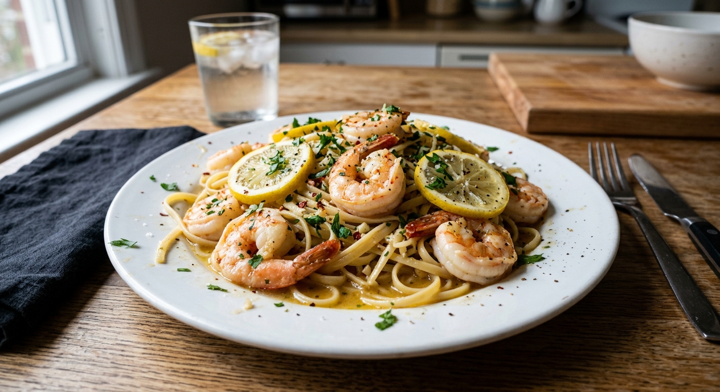 Lemon Garlic Shrimp Scampi