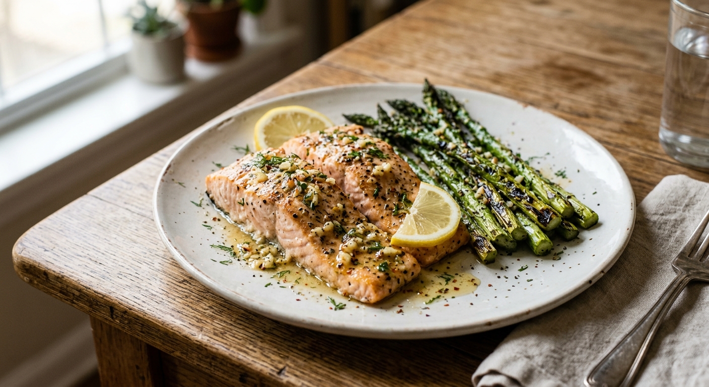 Sheet Pan Lemon-Garlic Salmon and Asparagus