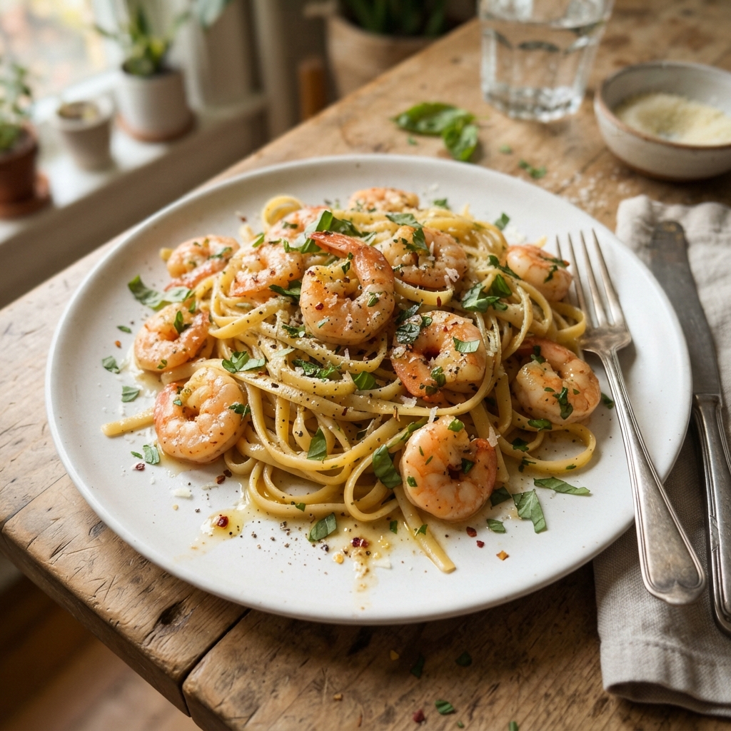 One-Pan Garlic Butter Shrimp and Pasta