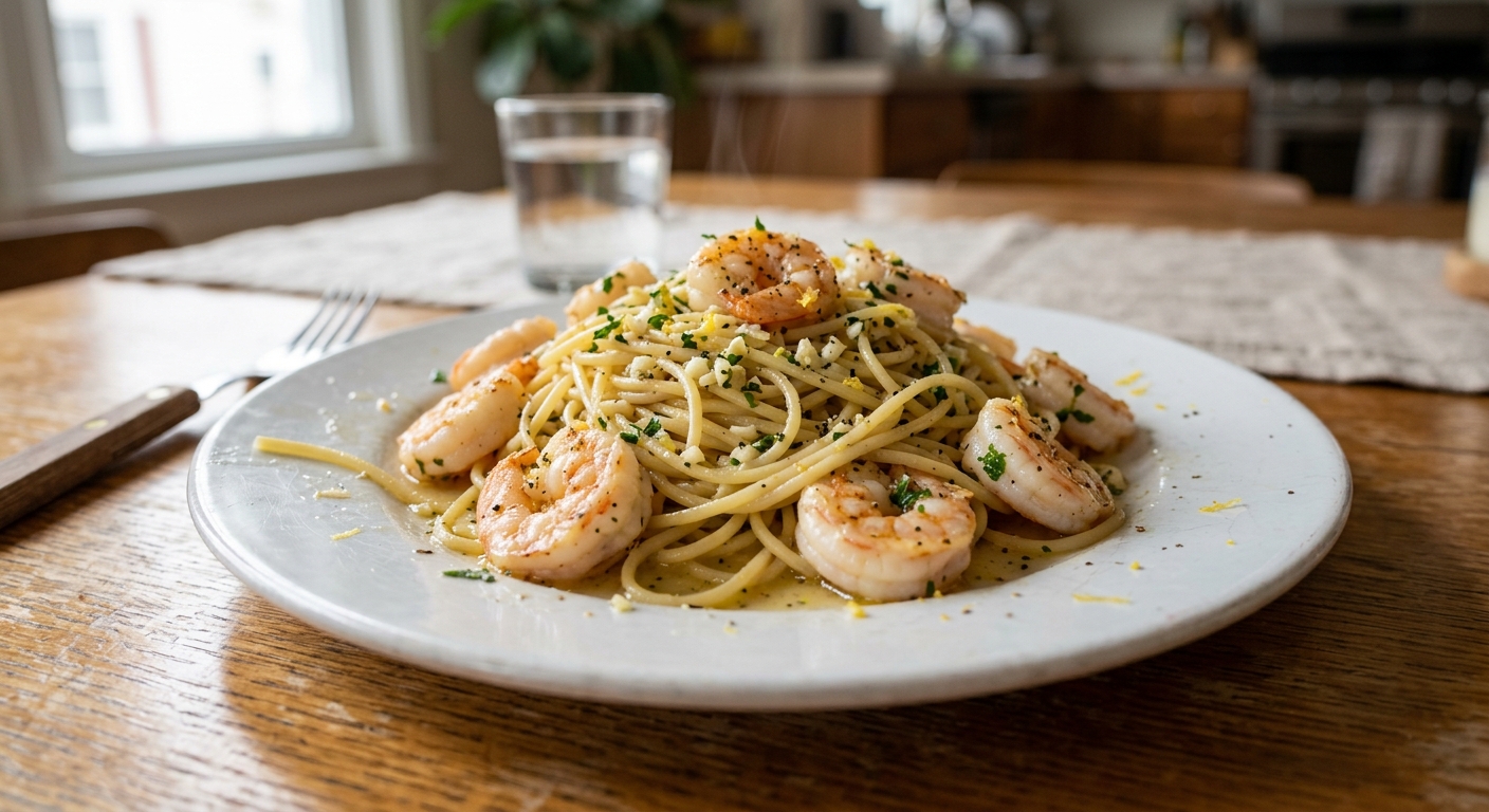 Lemon Garlic Butter Shrimp Pasta