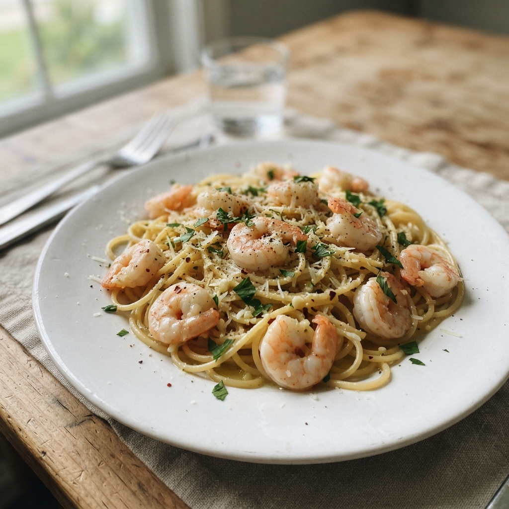 One-Pan Garlic Butter Shrimp Pasta