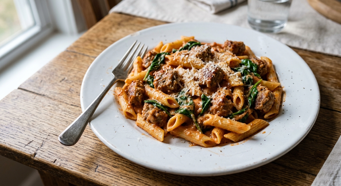 Creamy One-Pan Sausage and Penne