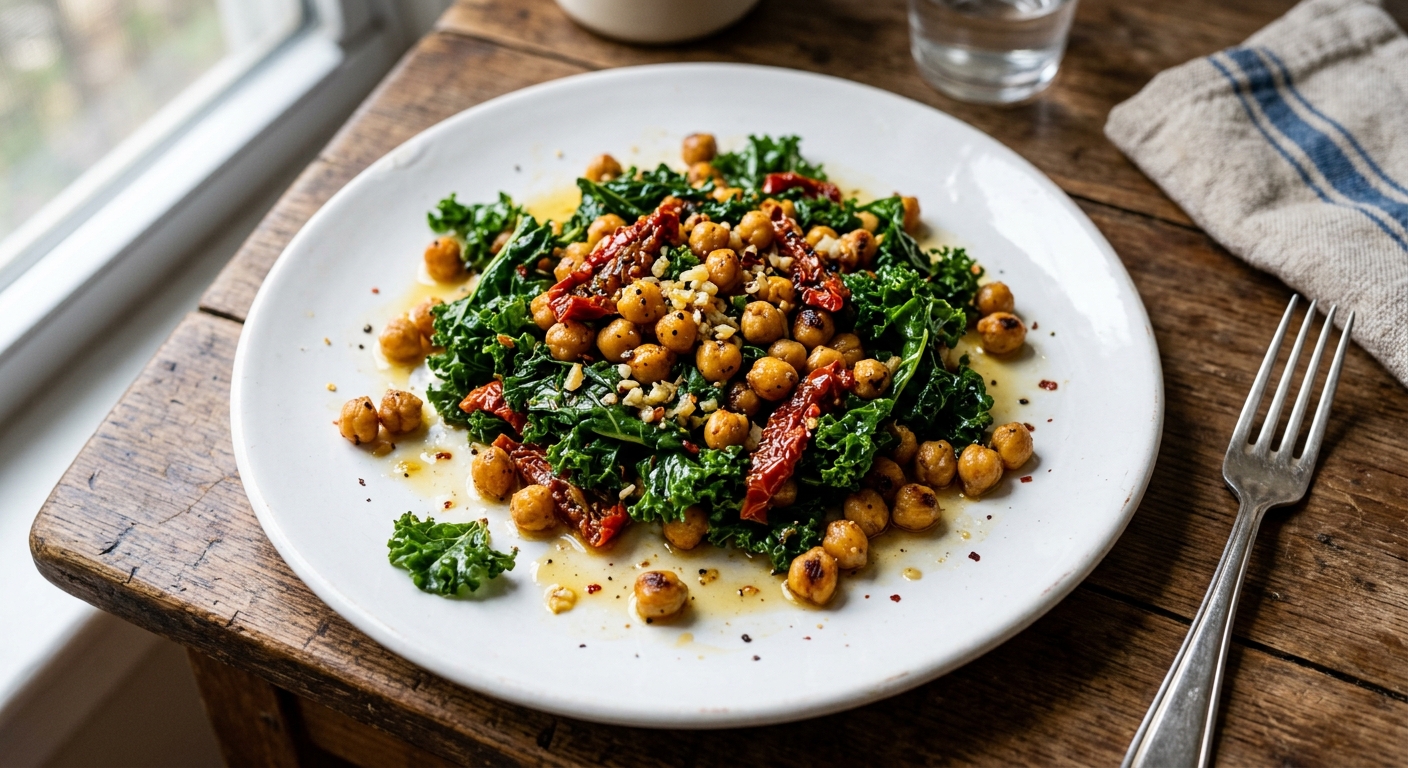 One-Pan Lemon Garlic Chickpea Stir-Fry