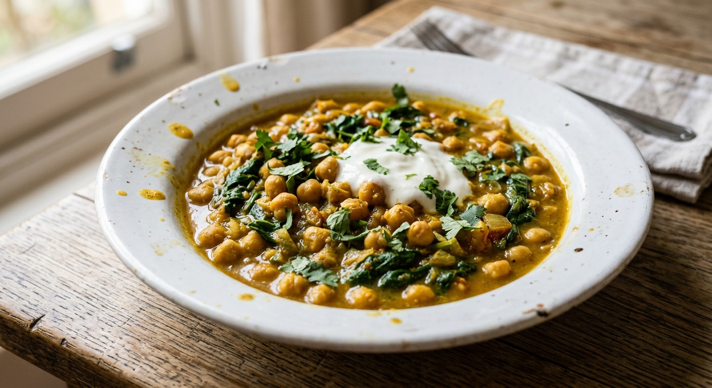 One-Pan Chickpea and Spinach Curry