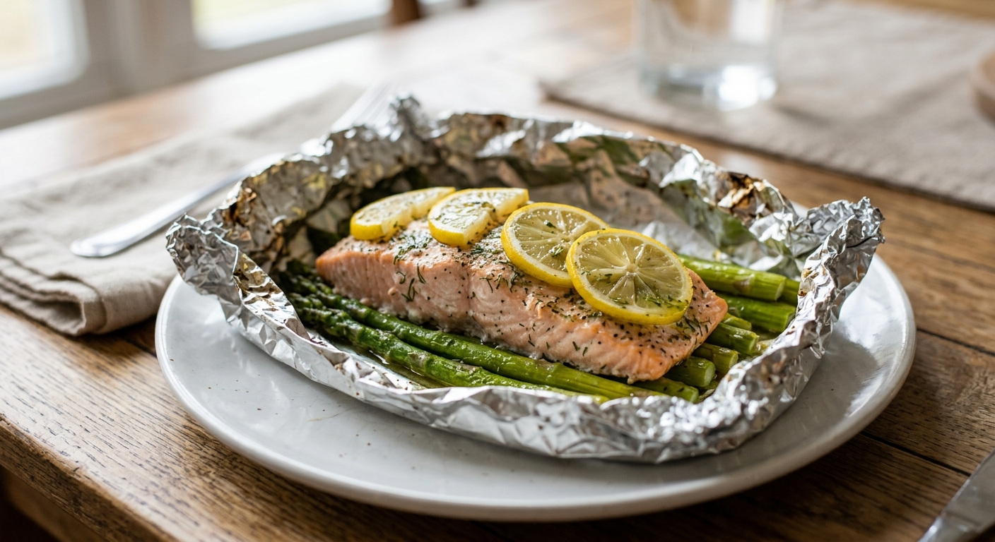 Grilled Lemon Herb Salmon Foil Packets