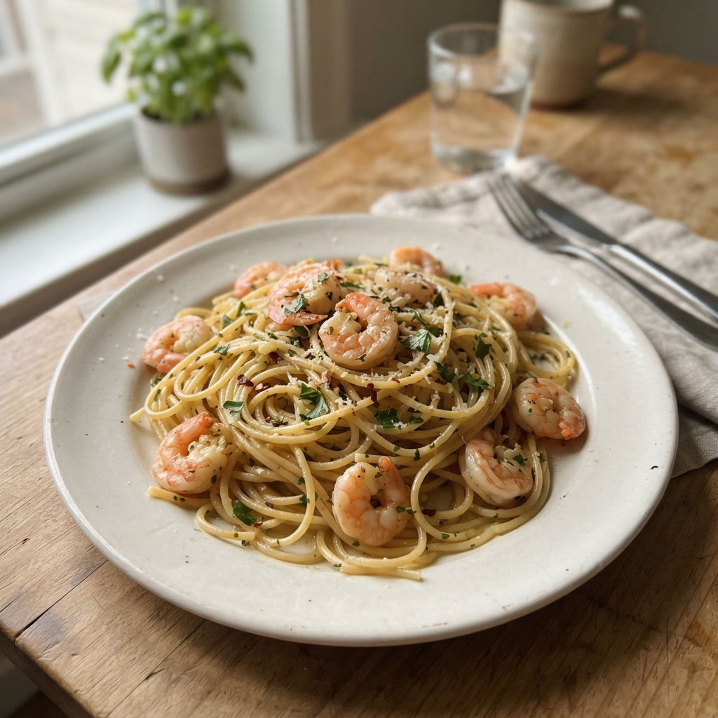 One-Pan Garlic Butter Shrimp and Pasta