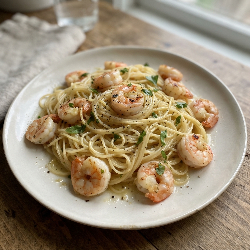 15-Minute Lemon Garlic Butter Shrimp Pasta