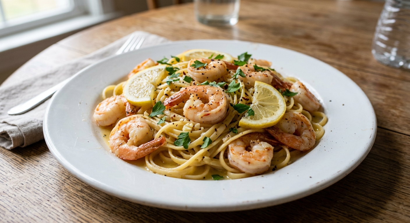 Lemon Garlic Butter Shrimp Pasta
