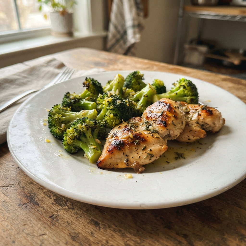 Lemon Garlic Sheet Pan Chicken and Broccoli