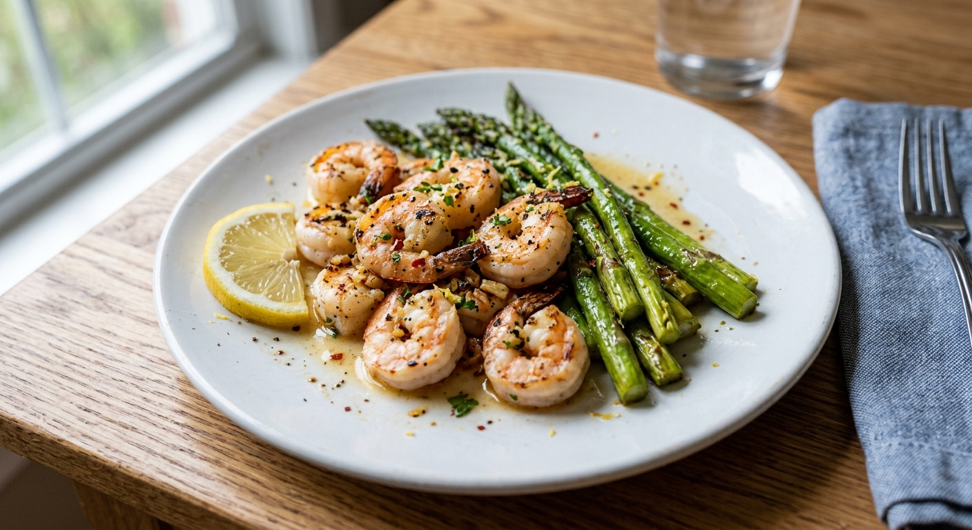 One-Pan Lemon Garlic Shrimp and Asparagus